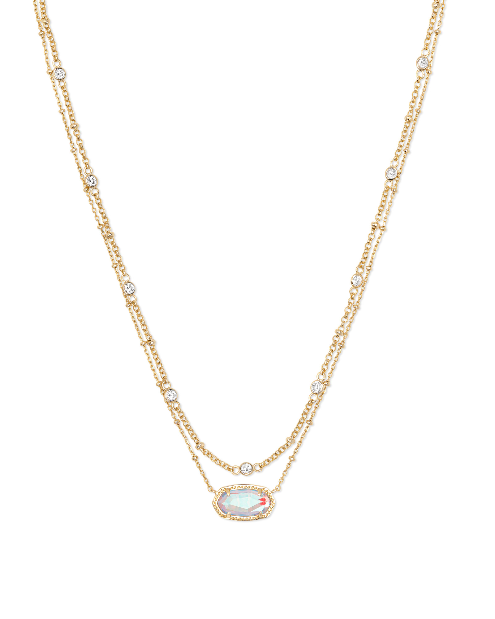 Elisa Gold Multi Strand Necklace in Dichroic Glass Kendra Scott